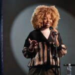 Speaking in mike during performance