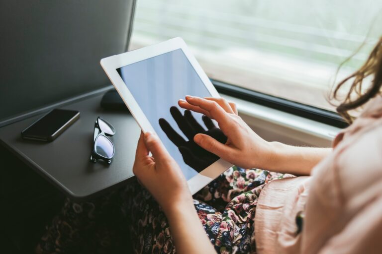 Woman using a digital tablet