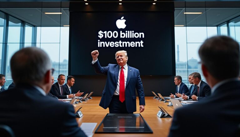 découvrez comment donald trump a réussi à obtenir un engagement d'investissement de 100 milliards de dollars de la part d'apple, renforçant ainsi les liens entre le gouvernement et le secteur technologique. une opportunité majeure pour l'économie américaine.