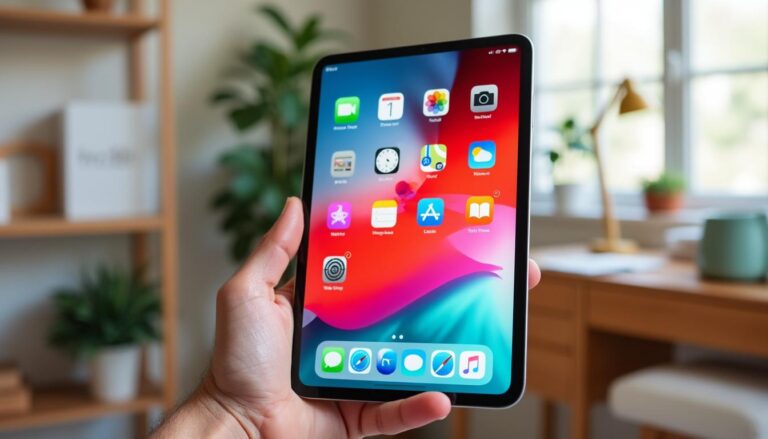 découvrez l'ipad air et profitez d'une puissance impressionnante dans un format léger et élégant. idéal pour la productivité, le divertissement et la créativité, il s'adapte parfaitement à tous vos besoins au quotidien.