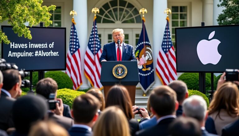assistez en direct à l'événement organisé par donald trump à la maison blanche, où il discutera de l'investissement d'apple dans la fabrication américaine. ne manquez pas les annonces importantes et les implications pour l'économie et l'industrie.