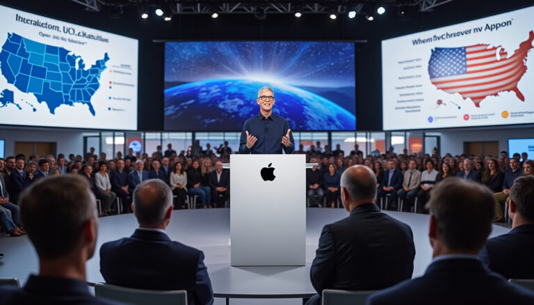 tim cook affirme que l’expansion de la production d’apple aux états-unis entraînera un effet domino positif, stimulant l’économie locale, l’innovation et la création d’emplois dans le secteur technologique américain.