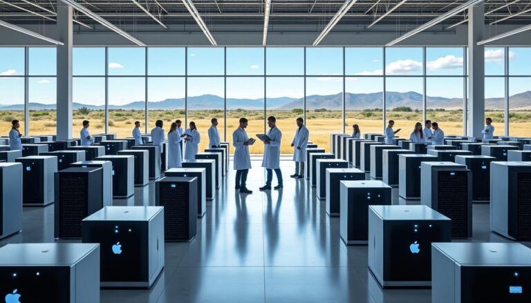 Apple lance la distribution de serveurs d’intelligence artificielle fabriqués aux États-Unis, directement depuis le Texas apple débute la distribution de ses serveurs d'intelligence artificielle fabriqués aux états-unis, expédiés directement depuis le texas, renforçant ainsi son engagement envers l'innovation et la production locale.