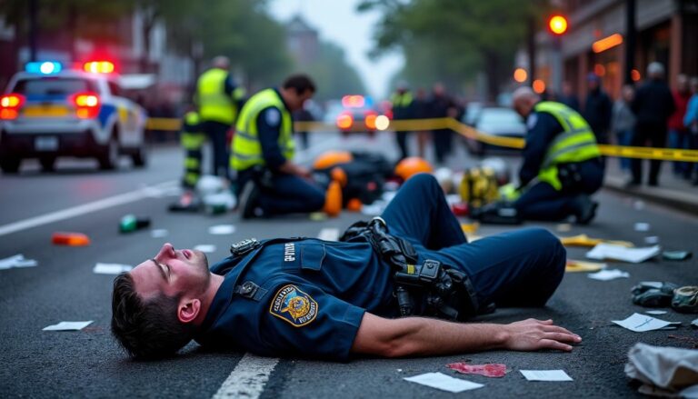 un policier de st. cloud a été grièvement blessé dans un grave accident et son pronostic vital est engagé. dernières nouvelles sur cet événement dramatique touchant la communauté locale.