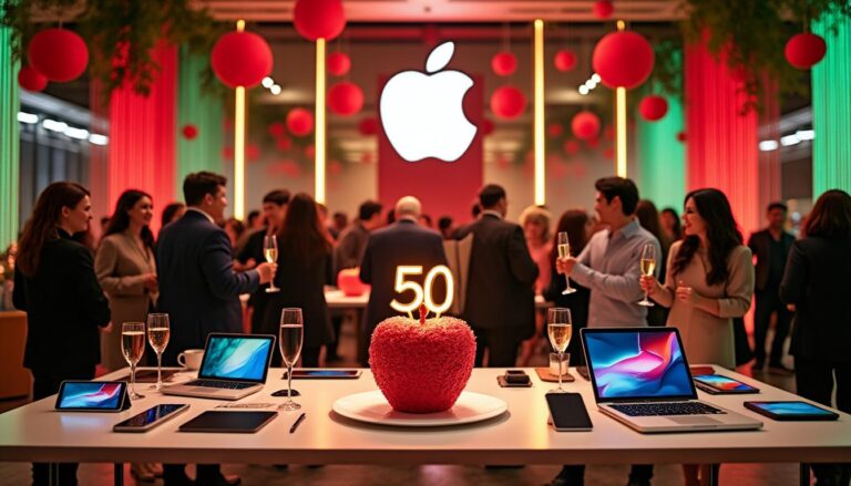 découvrez comment apple s'apprête à fêter son 50e anniversaire avec un trimestre historique, enregistrant près de 140 milliards de dollars de revenus. analyse des succès et perspectives d'avenir pour la marque à la pomme.