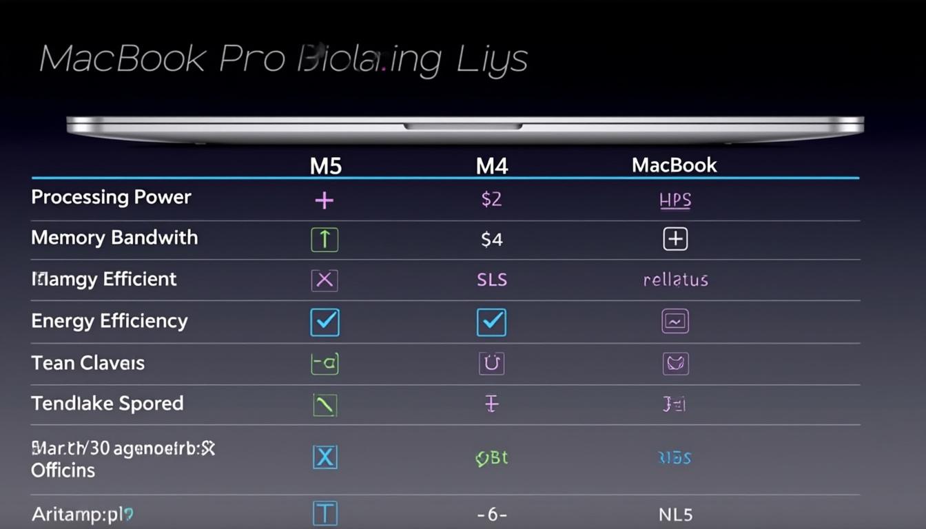 découvrez notre comparaison complète entre le macbook pro m5 et le m4 : analyse des performances, autonomie, design et innovations des puces apple silicon. trouvez le modèle qui vous convient !