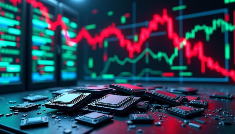 l'action intel chute fortement, annulant ses gains suite à une prédiction d'un analyste sur un accord potentiel avec apple.