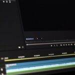Close-up of a video editing software interface showing timeline and controls.