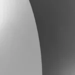 A high contrast black and white abstract image featuring smooth curved lines and minimalist design.