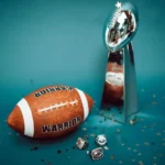 Comment regarder le Super Bowl gratuitement aujourd'hui sur iPhone, iPad et Apple TV Football and trophy with championship rings on a celebratory background.