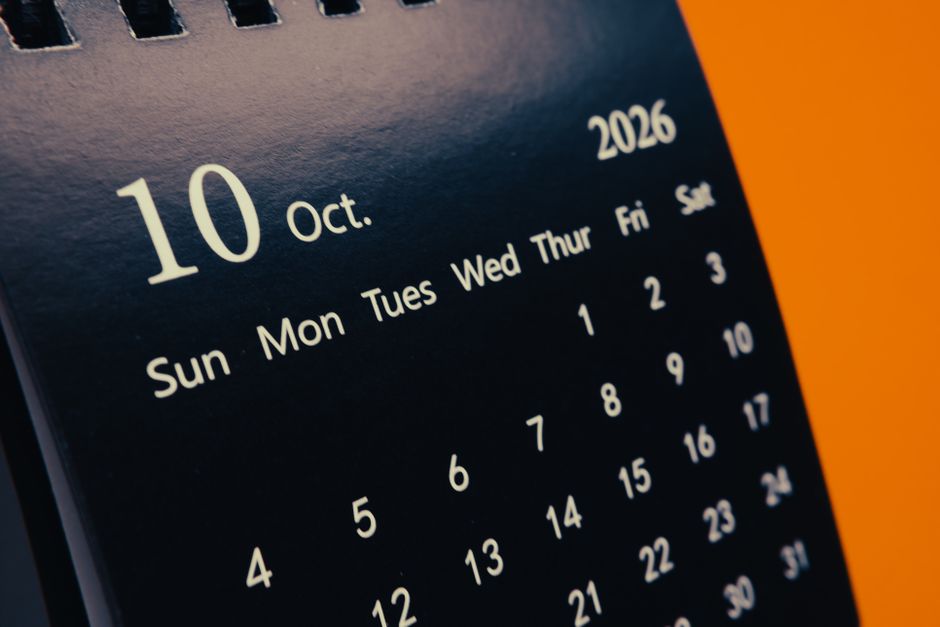 A detailed view of a calendar page showing October 2026 with focus on October 10th.