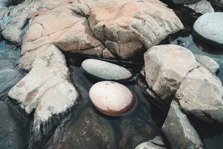 Pebble Round 2 : 2 semaines d’autonomie, 199 dollars et retour en mai Close-up of smooth round stones submerged in water, showcasing natural rock formations.